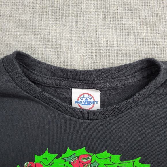 Rick and Morty Adult T-Shirt Size S Black Hot Topic Holiday Christmas Santa - Picture 2 of 8